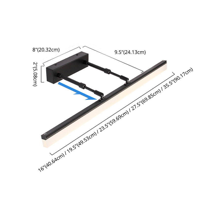 Moderne Einfachheit Rechteck Eitelkeitsleuchte Acryl -Wandbeleuchtung für Badezimmer