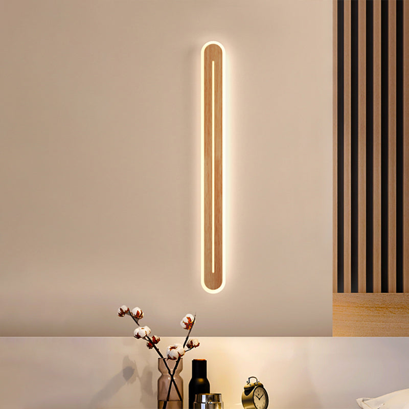 Luci da parete di vanità lineari Vintage Modern Simplicity Speccone parete in legno per bagno
