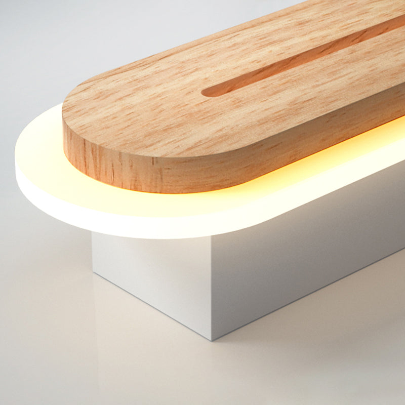 Luci da parete di vanità lineari Vintage Modern Simplicity Speccone parete in legno per bagno