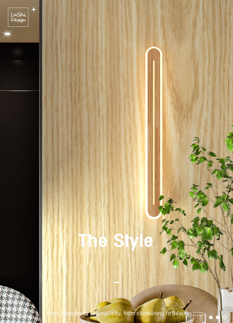 Luci da parete di vanità lineari Vintage Modern Simplicity Speccone parete in legno per bagno