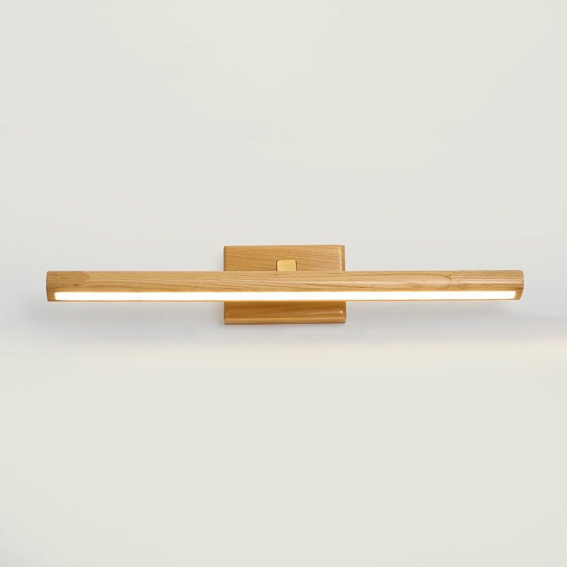 Simplicity Elongated Vanity Mirror Lights Wood Wall Light Fixtures for Bathroom
