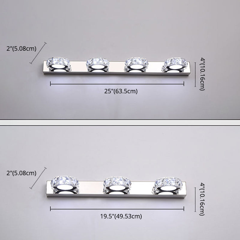 Circles Wall Lighting Fixture Minimalist Style Crystal Clear Wall Mounted Light Fixture