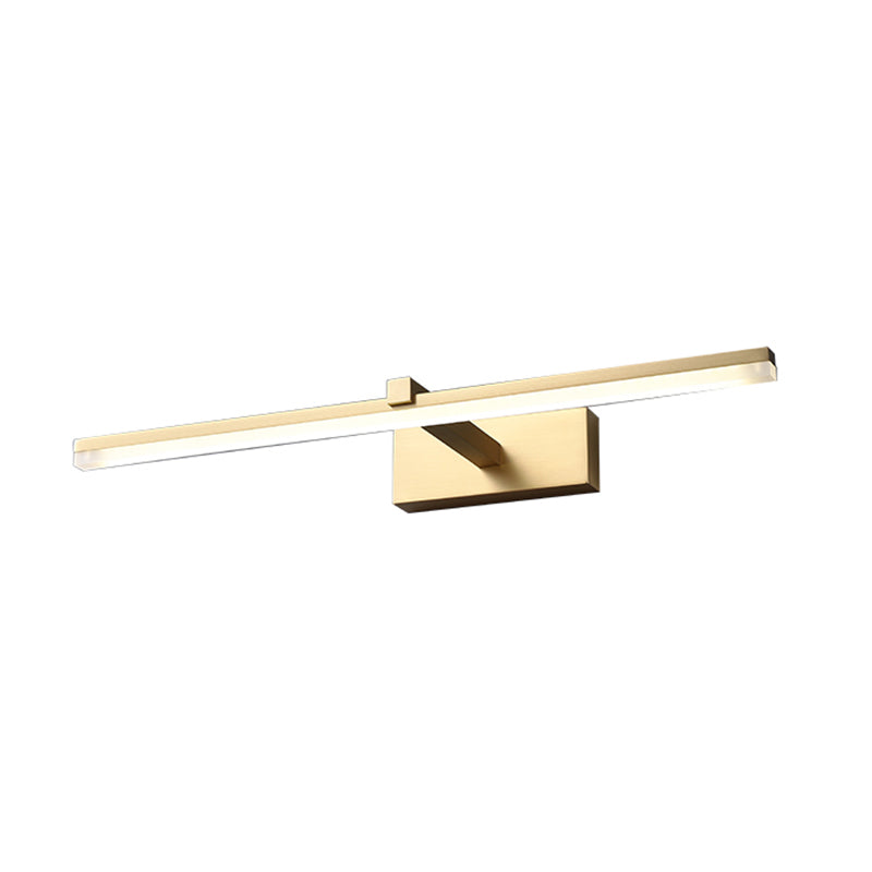 Modern Minimalist Style Linear Wall Mounted Vanity Lights Copper Flush Mount Wall Sconce for Bathroom