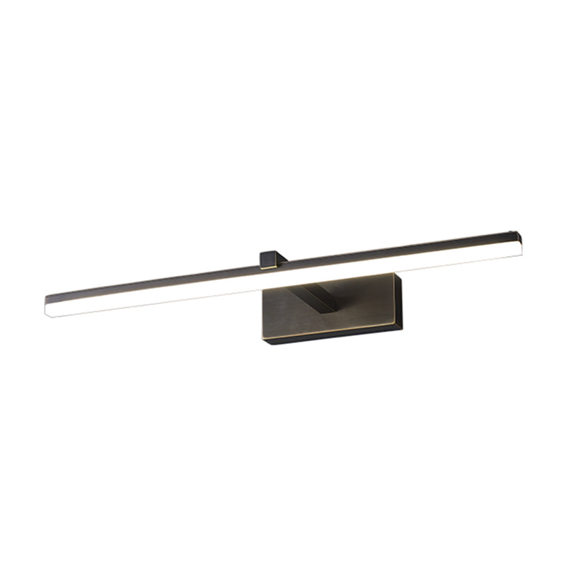 Modern Minimalist Style Linear Wall Mounted Vanity Lights Copper Flush Mount Wall Sconce for Bathroom