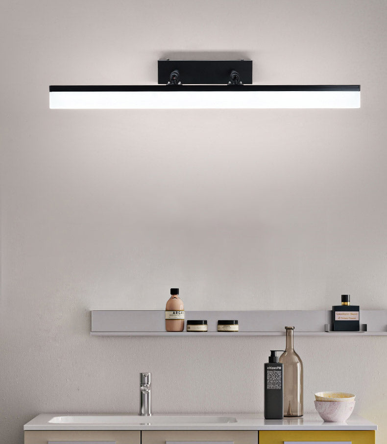 Modern Minimalist Style Rectangular Wall Mounted Mirror Front Acrylic Vanity Lighting Fixtures for Bathroom