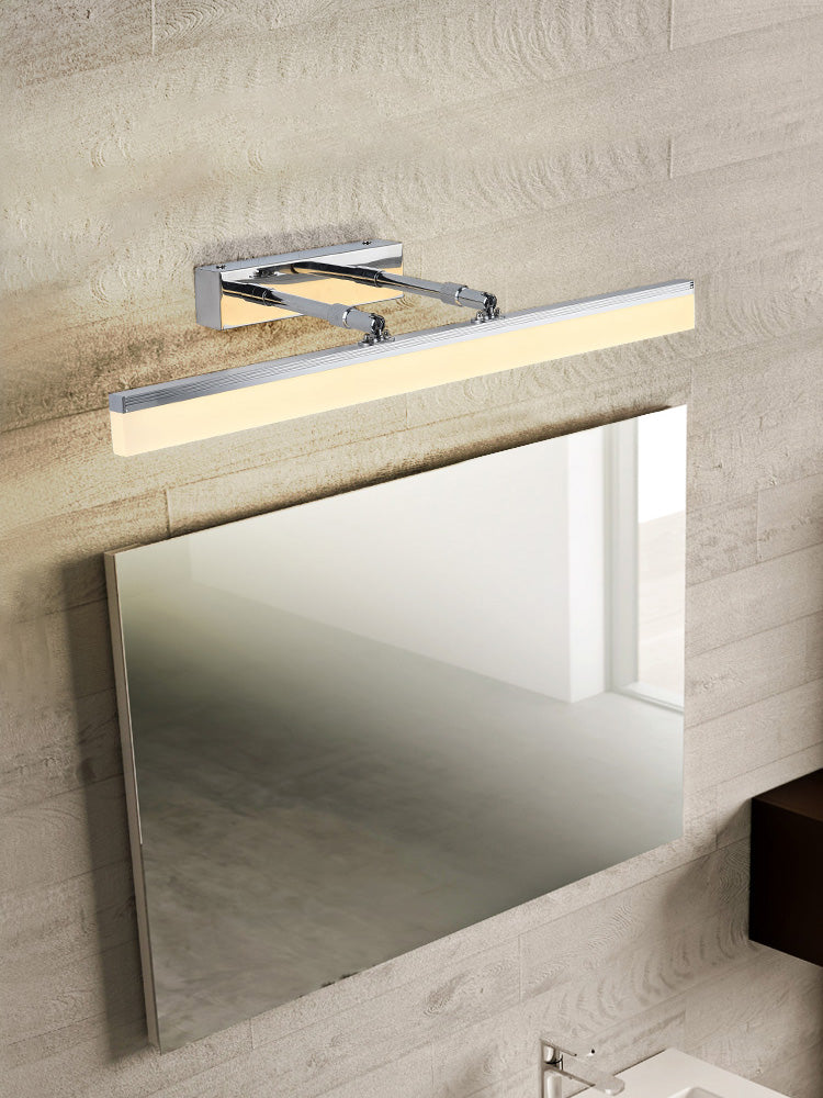 Modern Minimalist Style Rectangular Wall Mounted Mirror Front Acrylic Vanity Lighting Fixtures for Bathroom