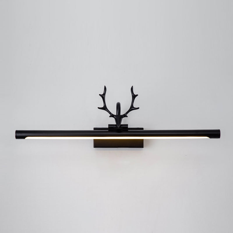 Modern Minimalist Style Straight Wall Mounted Lighting Aluminum Vanity Wall Sconce with Antlers