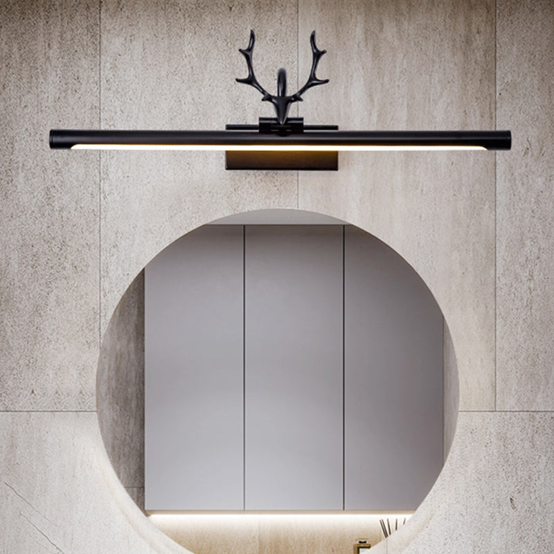 Modern Minimalist Style Straight Wall Mounted Lighting Aluminum Vanity Wall Sconce with Antlers