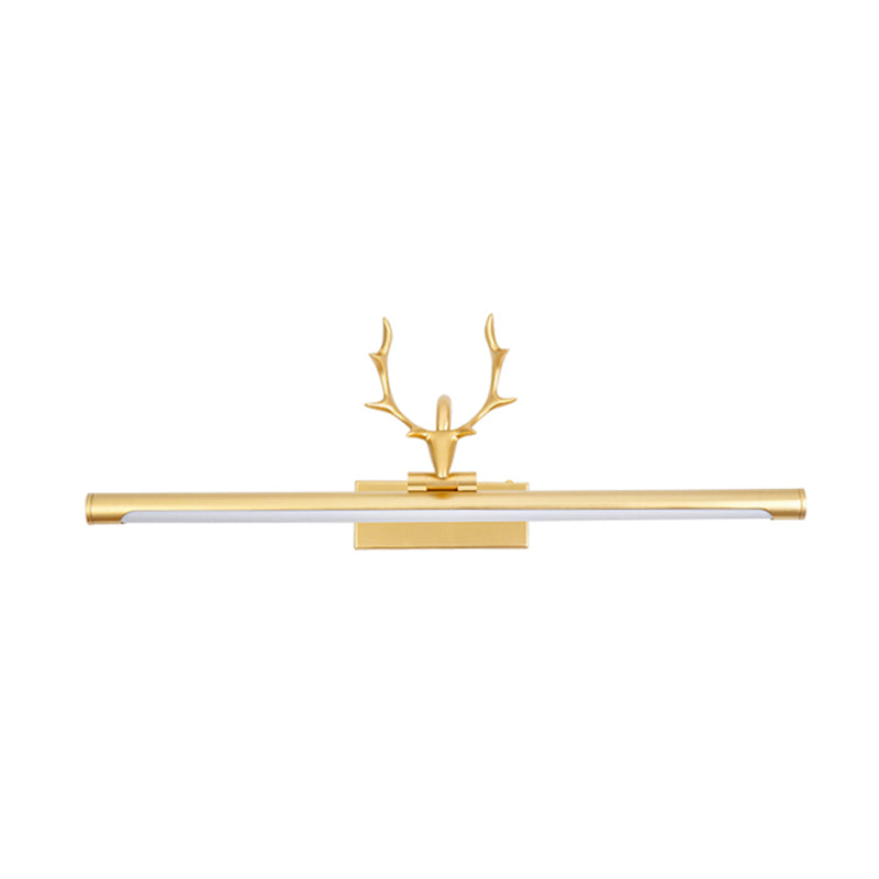 Modern Minimalist Style Straight Wall Mounted Lighting Aluminum Vanity Wall Sconce with Antlers