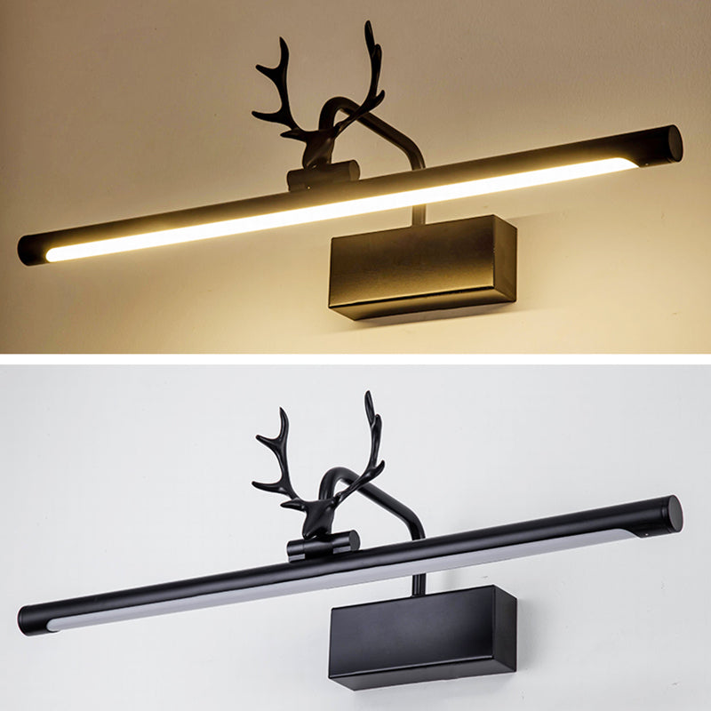 Modern Minimalist Style Straight Wall Mounted Lighting Aluminum Vanity Wall Sconce with Antlers