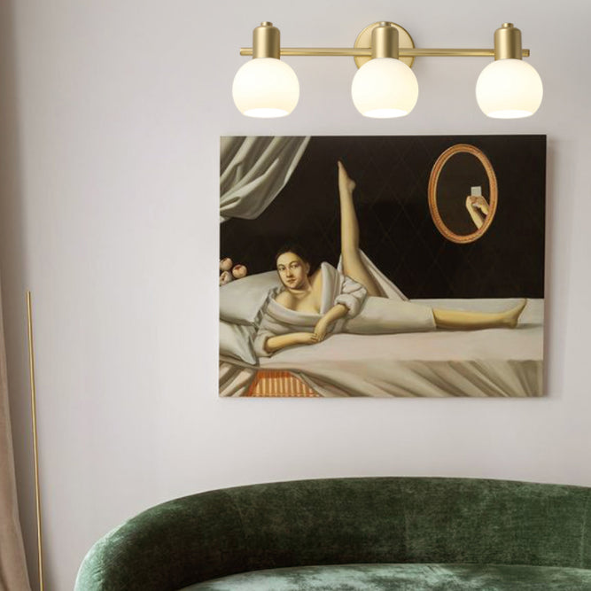 Metal Balls Wall Mounted Light Fixture Modern Style Gold Wall Mounted Light for Bathroom