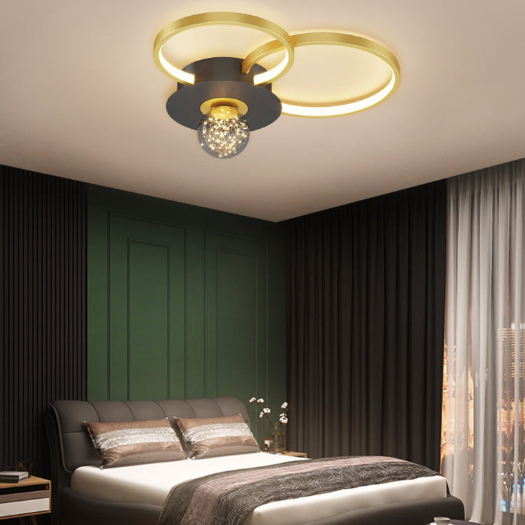Modern Luxury Style Spherical Flush Mount Ceiling Light Fixtures Glass Ceiling Mount Chandelier