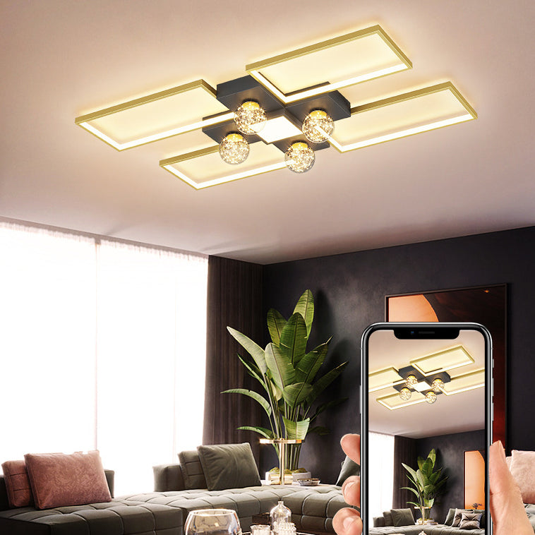 Modern Luxury Style Spherical Flush Mount Ceiling Light Fixtures Glass Ceiling Mount Chandelier