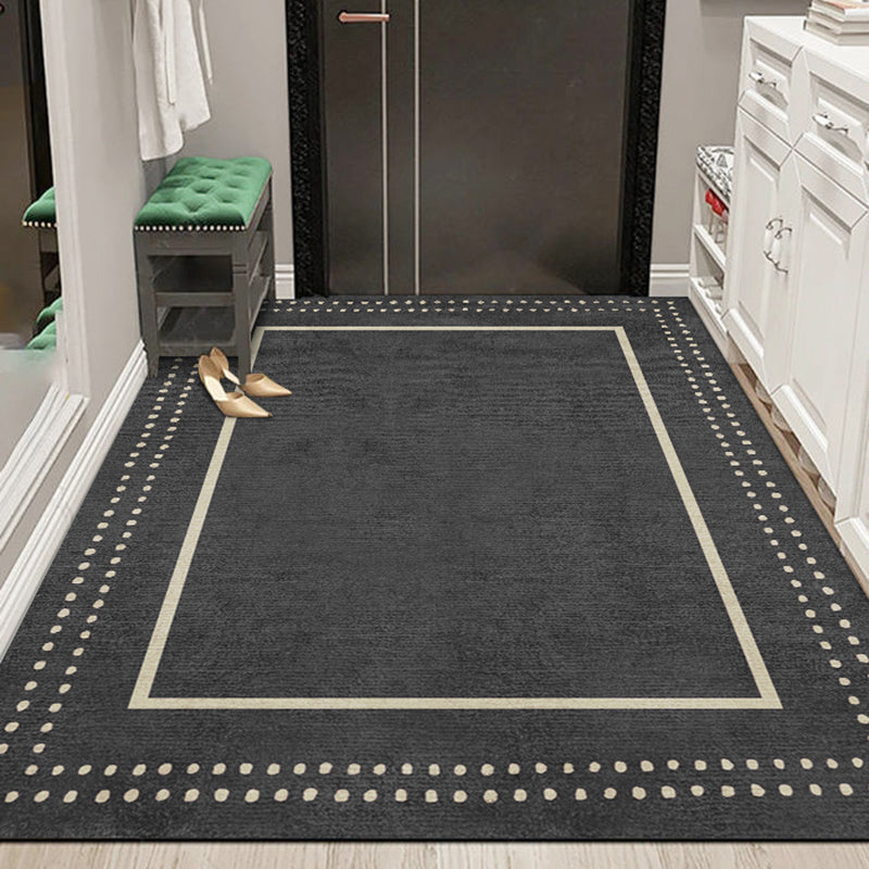 Dark Tone Simplicity Area Carpet Polyester Metal Lines Indoor Rug Anti-Slip Backing Carpet for Living Room