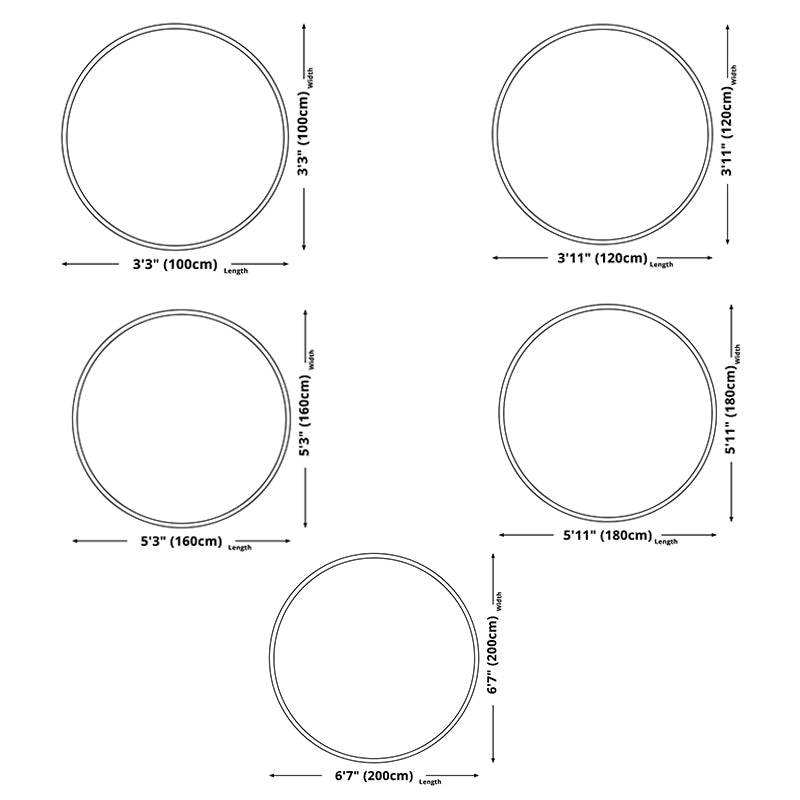 Tone noir rond Casual Indoor tapis polyester tapis imprime