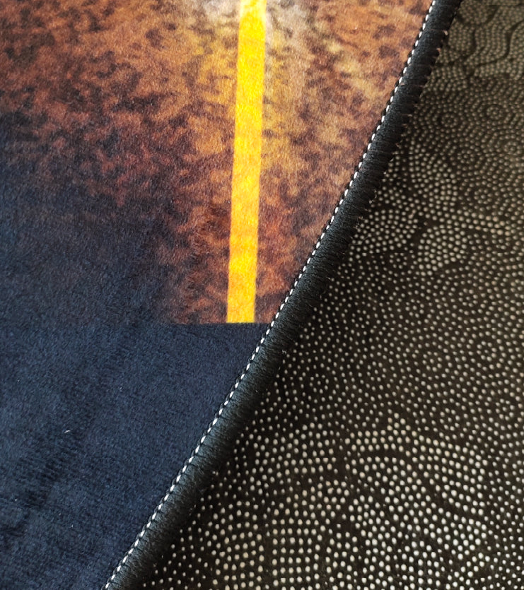 Tone noir rond Casual Indoor tapis polyester tapis imprime