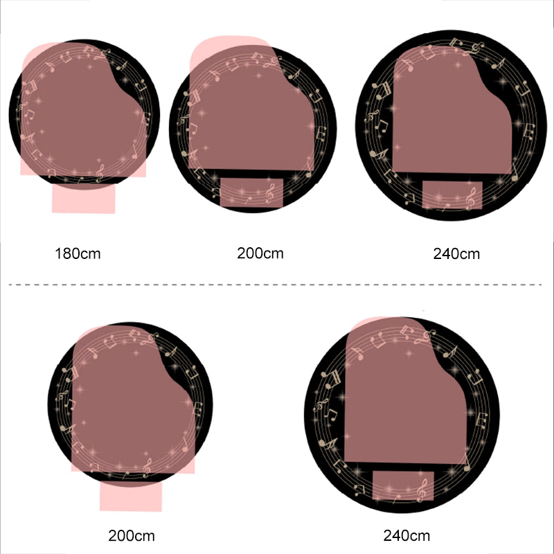 Tone noir rond Casual Indoor tapis polyester tapis imprime