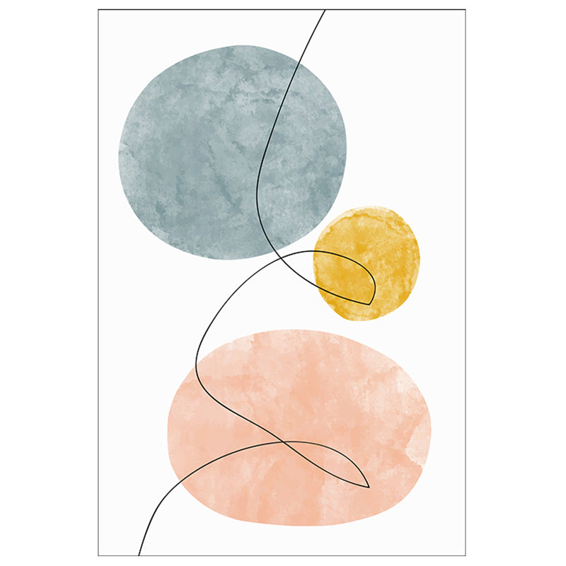 Casual Color Block Carpet White Tone Polyester Rug Anti-Slip Backing Carpet for Living Room