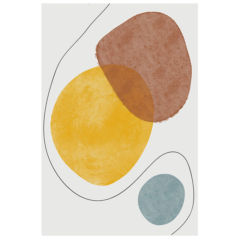 Casual Color Block Carpet White Tone Polyester Rug Anti-Slip Backing Carpet for Living Room