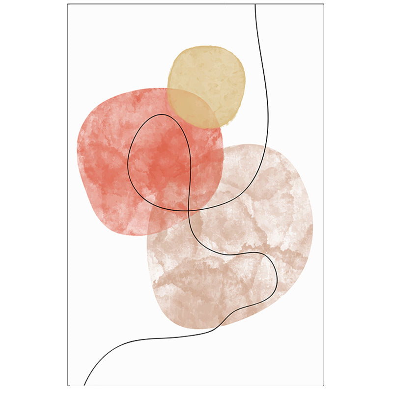 Casual Color Block Carpet White Tone Polyester Rug Anti-Slip Backing Carpet for Living Room