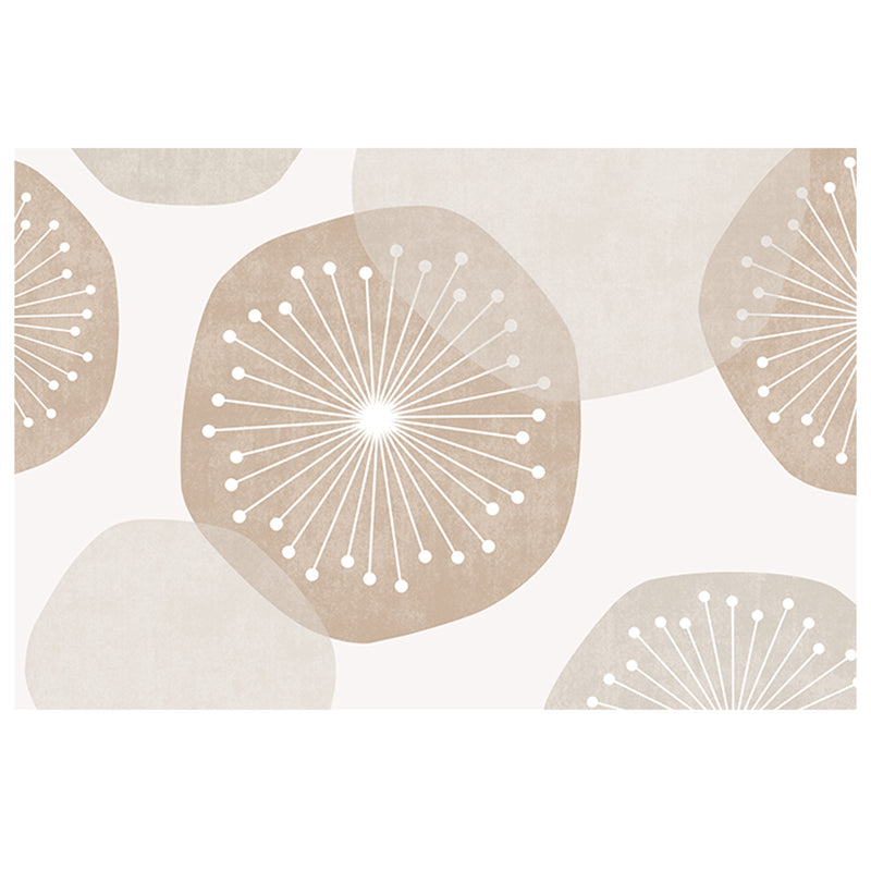 Apricot Tone Modern Indoor Rug Polyester Abstractic Print Carpet Easy Care Rug for Home Decoration