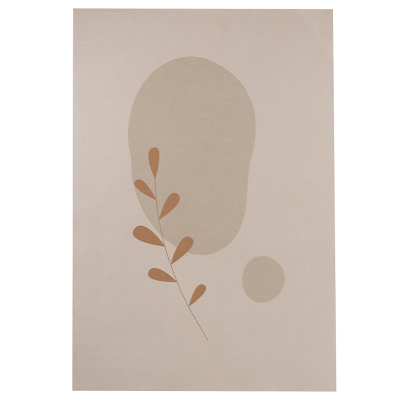 Apricot Tone Home Decoration Carpet Simplicity Color Block Printed Area Rug Polyester with Non-Slip Backing Rug