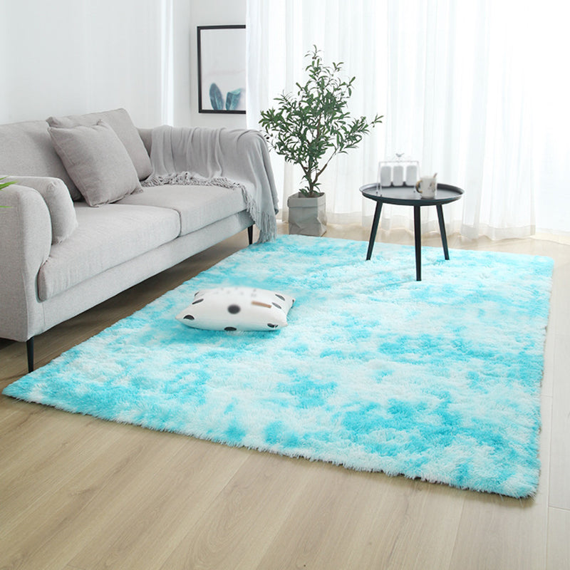 Trendy Modern Tie-dyed Indoor Rug Comfort Shag Rectangle Rug Polyester Stain Resistant Carpet for Living Room