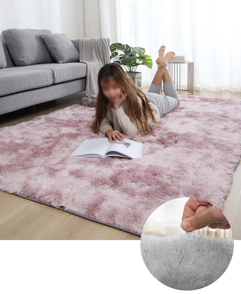 Trendy Modern Tie-dyed Indoor Rug Comfort Shag Rectangle Rug Polyester Stain Resistant Carpet for Living Room