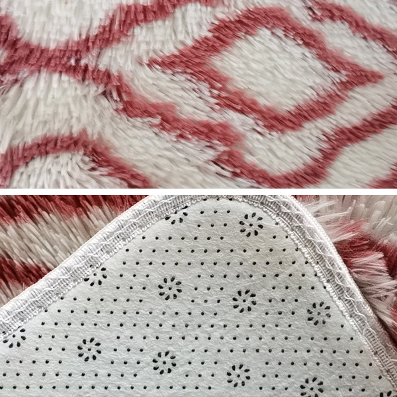 Aesthetic Contemporary Tartan Rug Simplicity Shag Polyester Area Rug Easy Care Stain Resistant Area Carpet for Bedroom