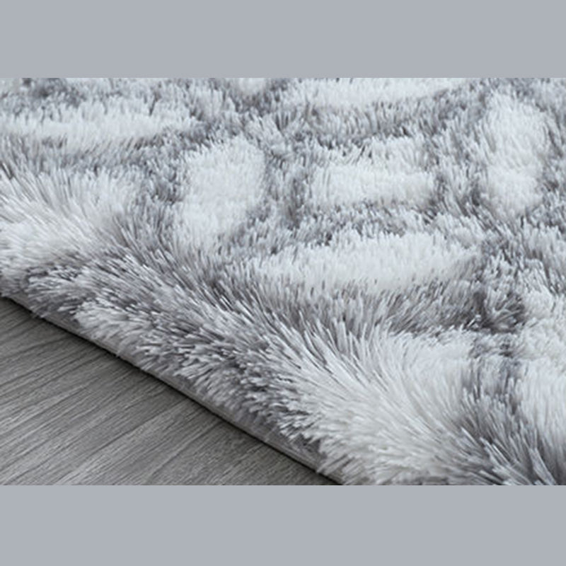 Contemporary Trellis Pattern Area Rug Aesthetic Soft Shag Indoor Carpet Polyester Non-Slip Backing Carpet for Home Decor