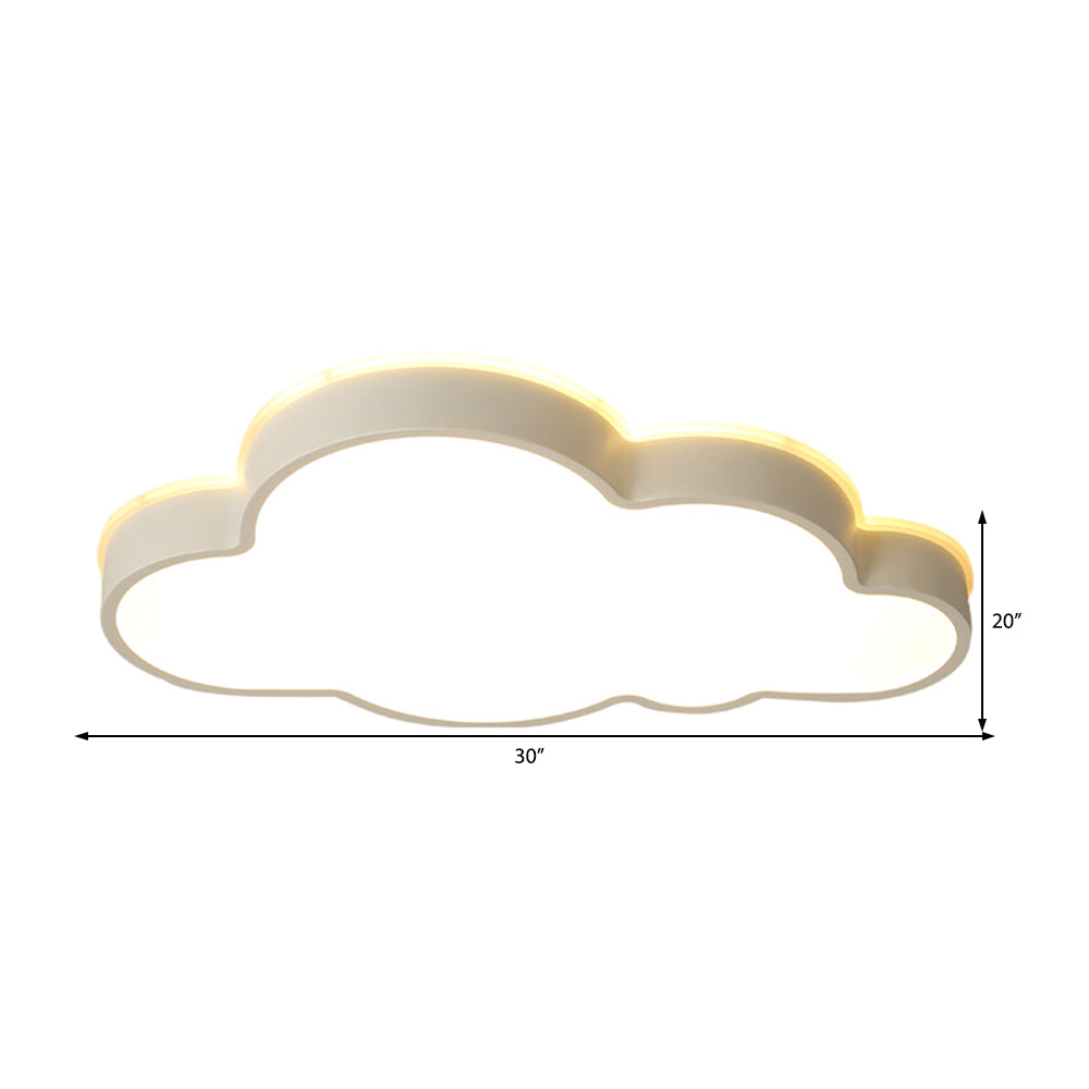 Cloud Slim Panel Flush Mount Light Simple Stylish Acrylic LED Ceiling Light in White for Adult Baby Room