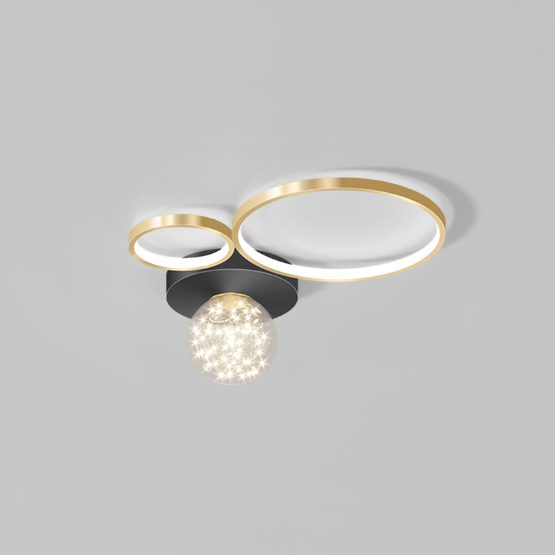 Nieuwe Moderne LED Metalen Flush Licht 1-Licht Zwart Flush Mount Plafond Licht voor Woonkamer