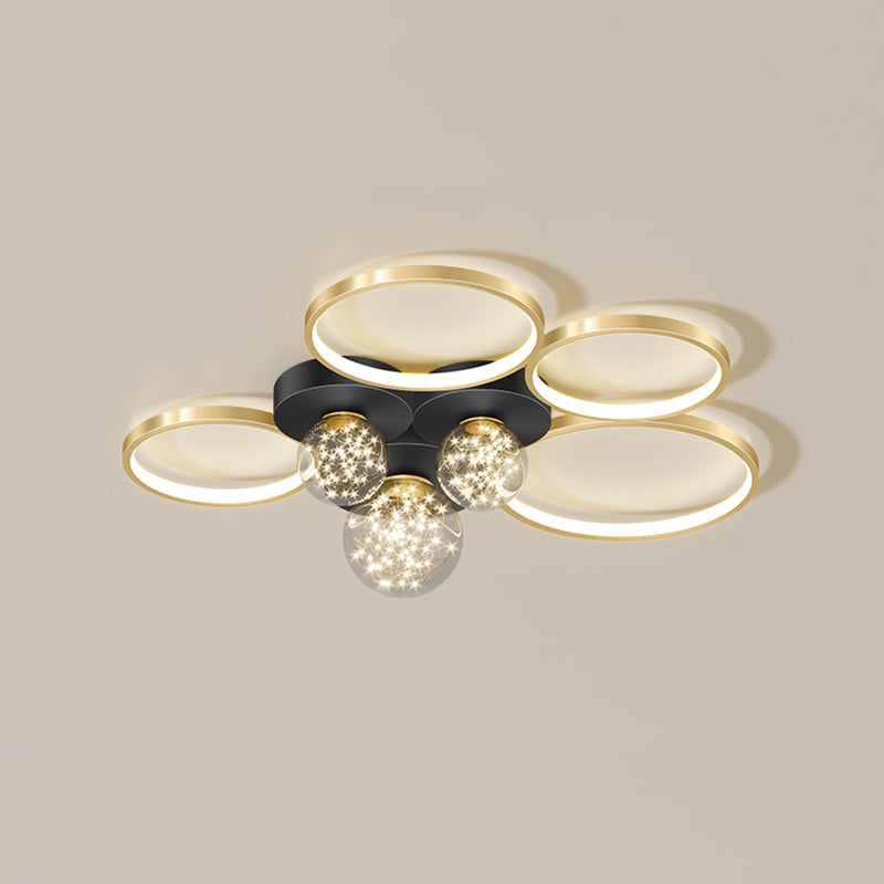 Nieuwe Moderne LED Metalen Flush Licht 1-Licht Zwart Flush Mount Plafond Licht voor Woonkamer