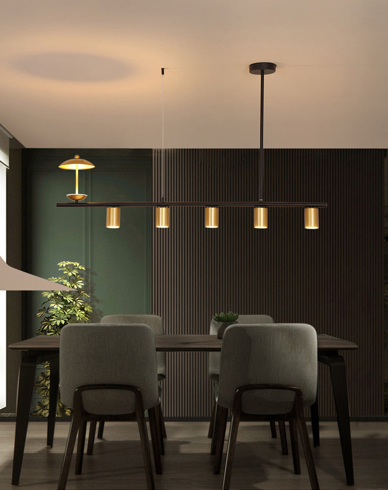 Lámpara de lámpara lineal moderna lámpara de lámpara múltiple iluminación de sala de vestíbulo