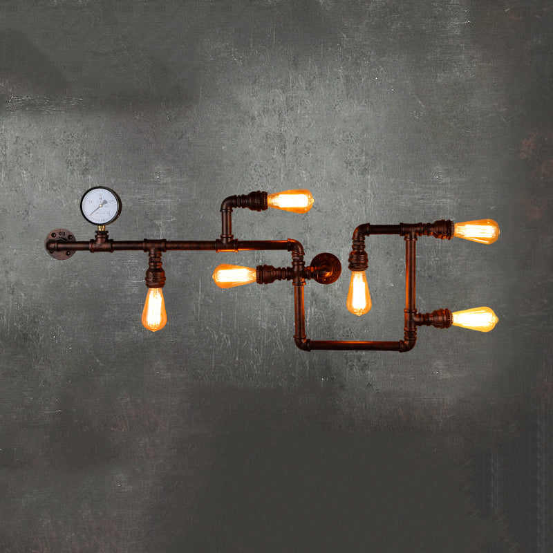 Industrial Wall Sconce Pipe Light Multi-Light Lamp Bar Restaurant Light