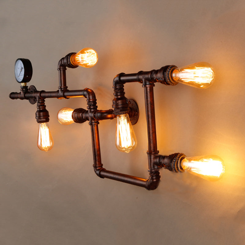 Industrial Wall Sconce Pipe Light Multi-Light Lamp Bar Restaurant Light