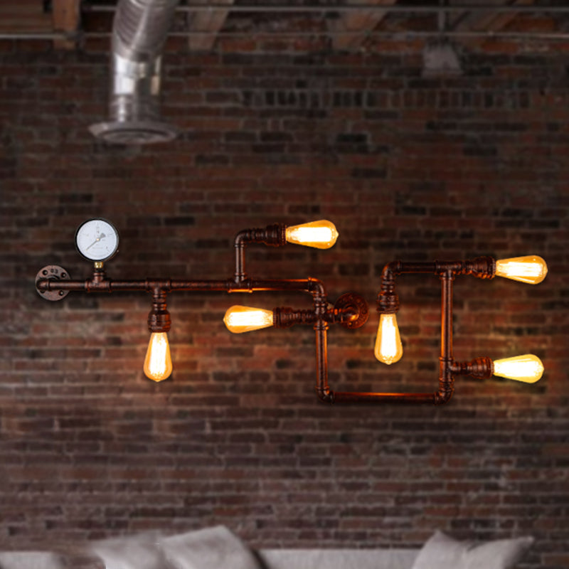 Industrial Wall Sconce Pipe Light Multi-Light Lamp Bar Restaurant Light