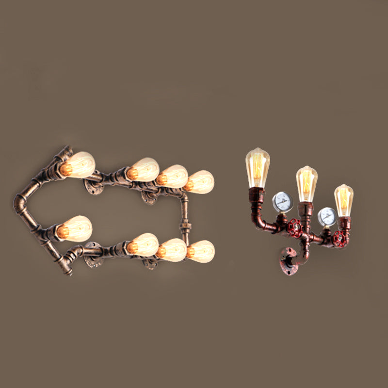 Industrial Loft Vintage Conduit Wall Light Sconces Wrought Iron Wall Mounted Light for Bar