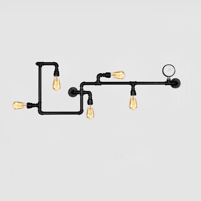 Industrial Loft Vintage Conduit Wall Light Sconces Wrought Iron Wall Mounted Light for Bar