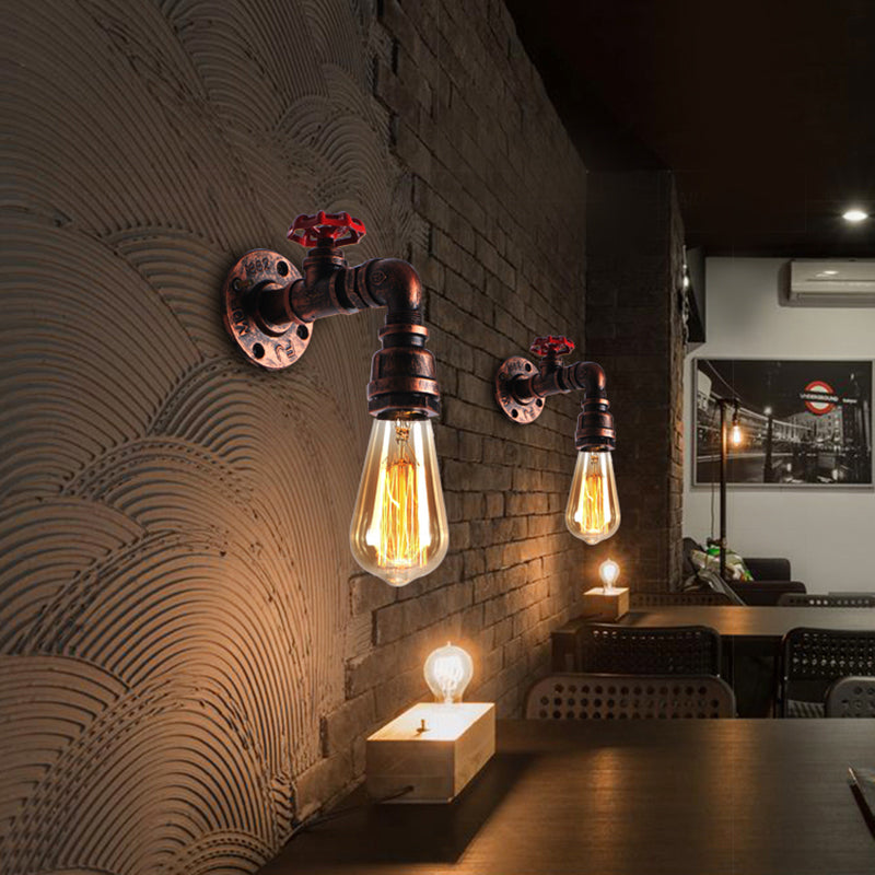 Industrial Loft Vintage Conduit Wall Light Sconces Wrought Iron Wall Mounted Light for Bar