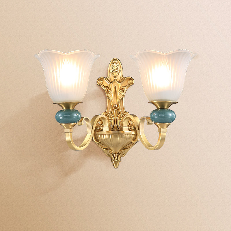 Traditional Simplicity Bell Vanity Sconce Lights Milk Glass Wall Mount Light Fixture for Bathroom
