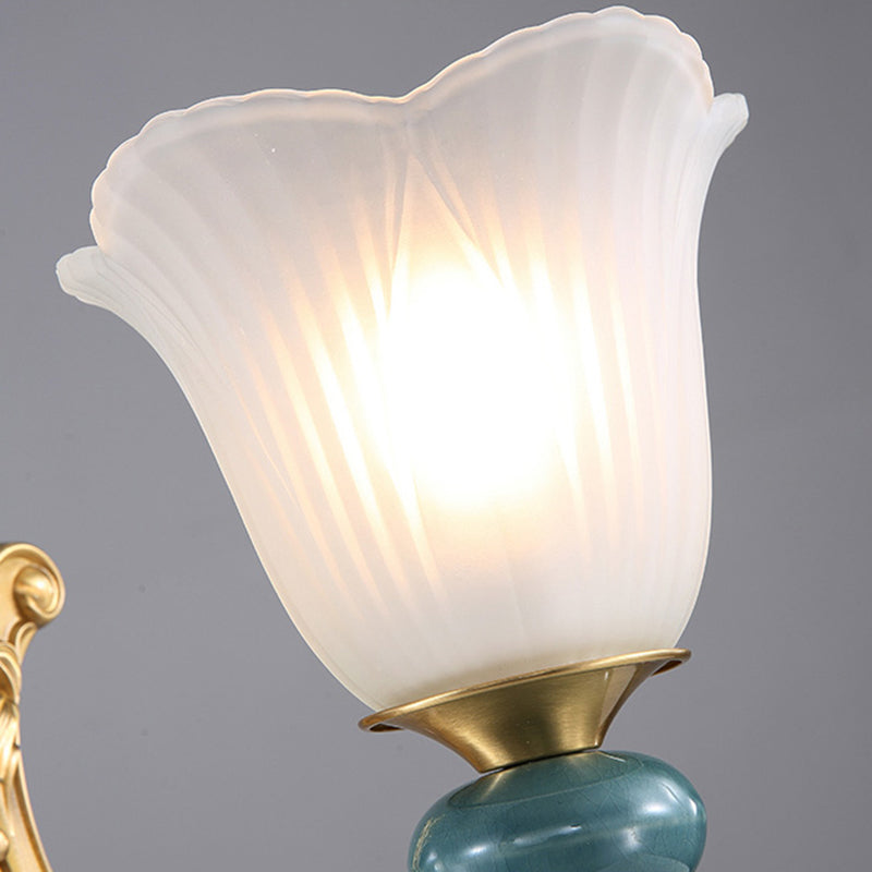 Traditional Simplicity Bell Vanity Sconce Lights Milk Glass Wall Mount Light Fixture for Bathroom