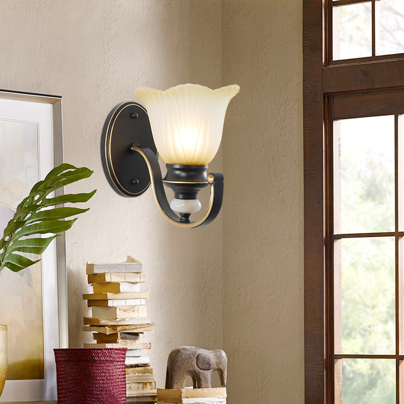 Semplicità vintage Bell Bell Vanity Lights Sconce Milk Glass Wall Monte Flaching per bagno