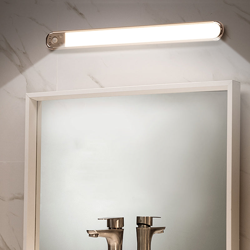 Oro Oblong Mobile Led Mirror Light Modern Metal Vanity Sconce per Powder Room