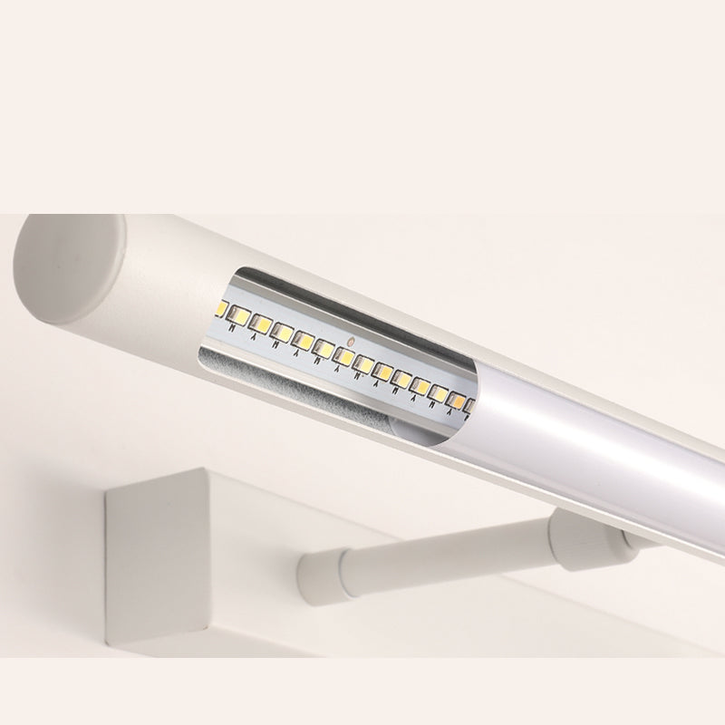 Extendable Tube Vanity Light Fixture Simplicity Metal Bathroom LED Wall Sconce in White