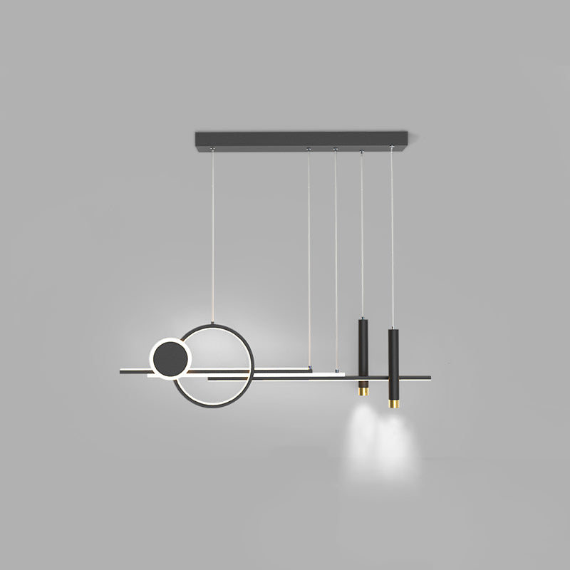 Moderni apparecchi di illuminazione lampadario lineare moderno in alluminio appeso a soffitto in alluminio con finitura nera