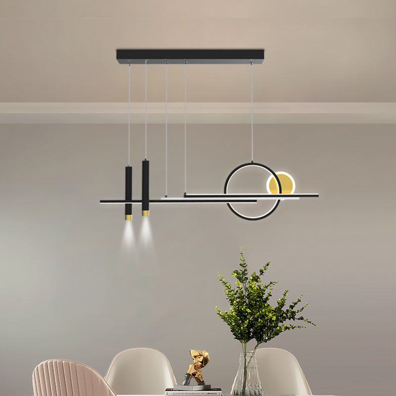 Moderni apparecchi di illuminazione lampadario lineare moderno in alluminio appeso a soffitto in alluminio con finitura nera