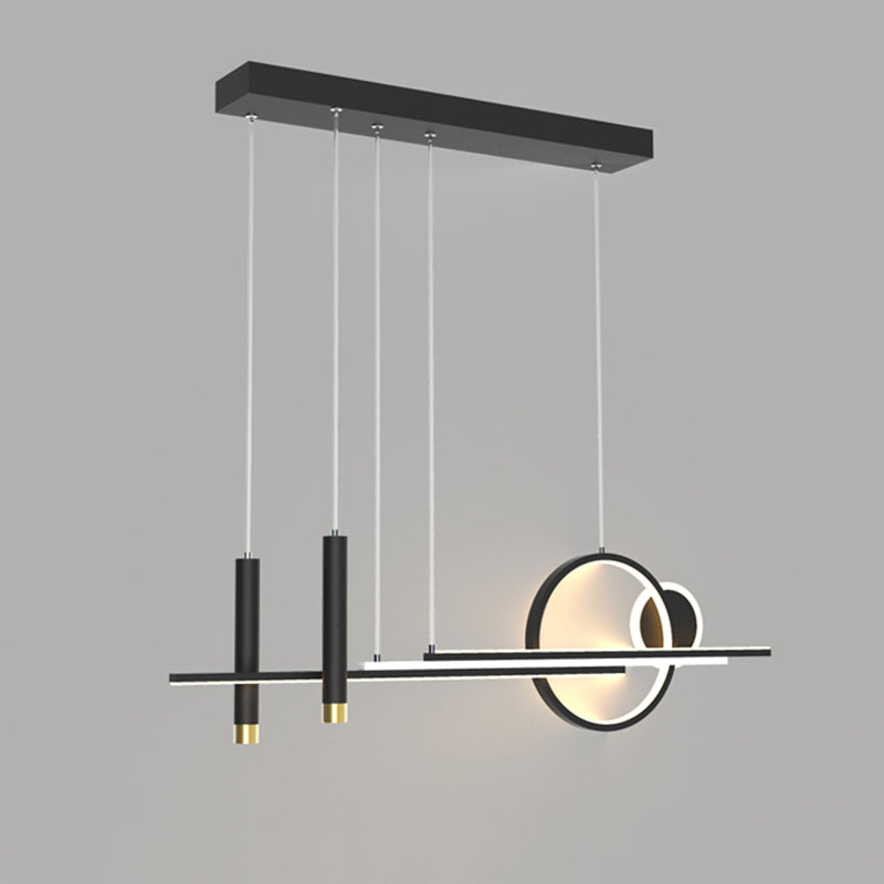 Moderni apparecchi di illuminazione lampadario lineare moderno in alluminio appeso a soffitto in alluminio con finitura nera