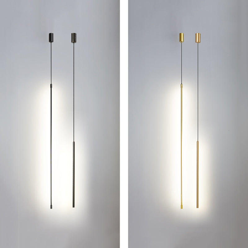 Moderner minimalistischer Stil linear hängende Anhänger Lichter Kupferhaardelie