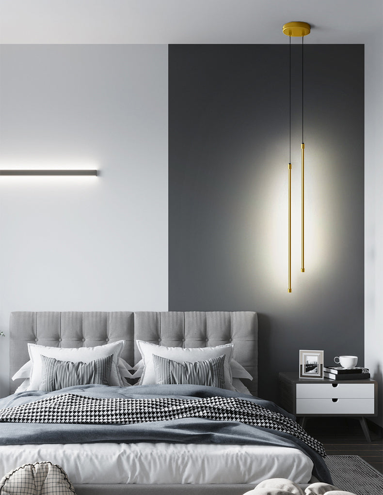 Moderner minimalistischer Stil linear hängende Anhänger Lichter Kupferhaardelie